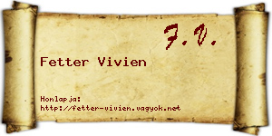 Fetter Vivien névjegykártya